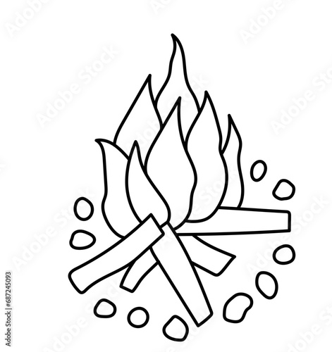 Lagerfeuer, Hiking, Camping - Symbol. Vector