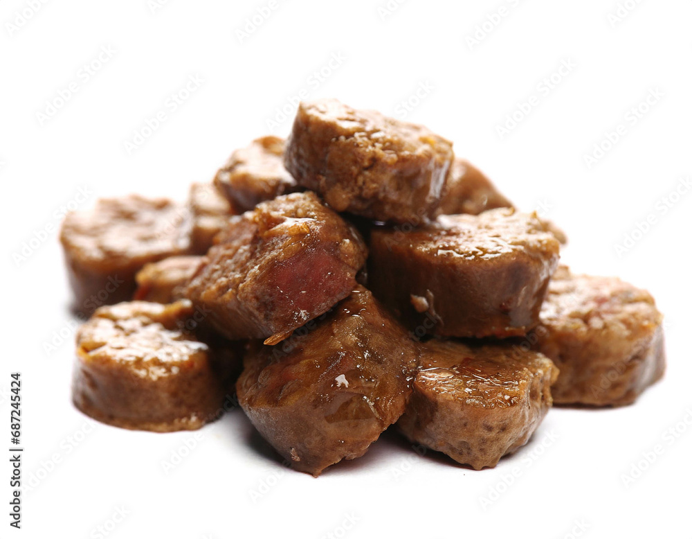 wet meat Dog food isolated on white background wet meat Dog food isolated on white background