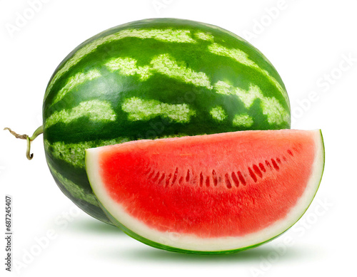 Watermelon isolated on white background, cutout