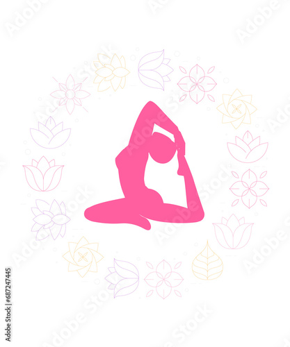 International Yoga Day. 21 June yoga day banner or poster with woman in lotus pose Woman doing yoga to calm her mind from the stress of work or life Practicing yoga is one of the most popular activiti