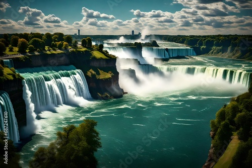 American side of Niagara Falls in summertime
