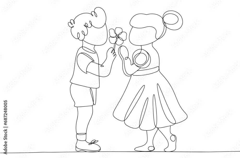 Children. Love. One line Children. Love. One line