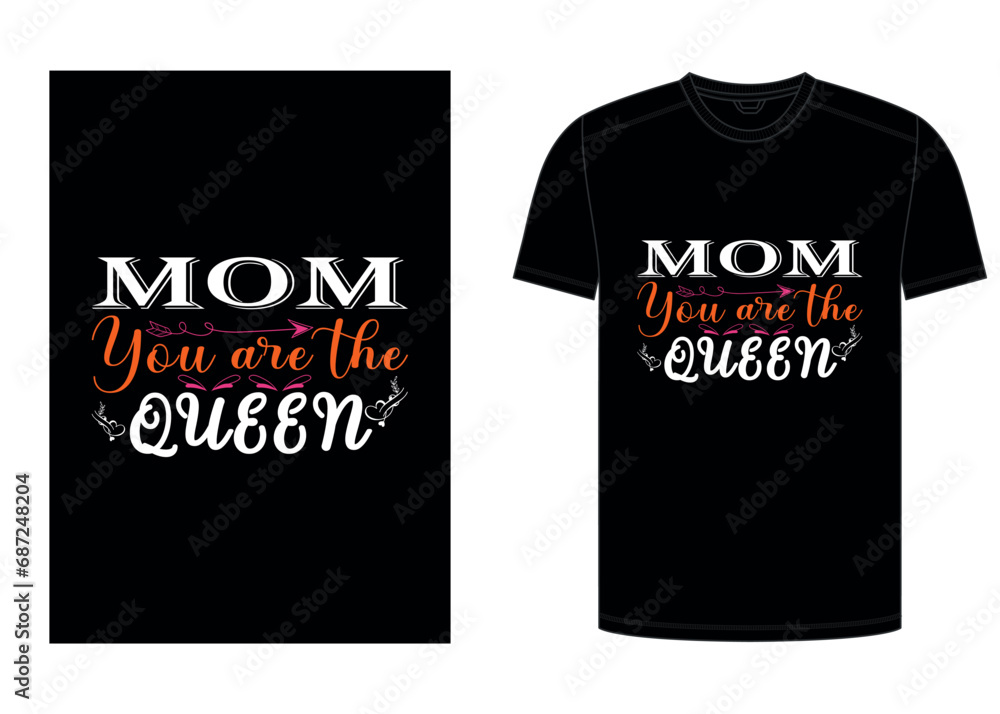 Naklejka premium Mother's Day t-shirt design, Mother's Day typography t-shirt design, Mom t-shirt design, Print Template Mother's Day T-Shirt Design, Illustration Heart 