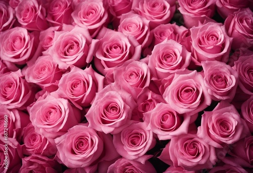 Pink roses background. Flower bouquet close up