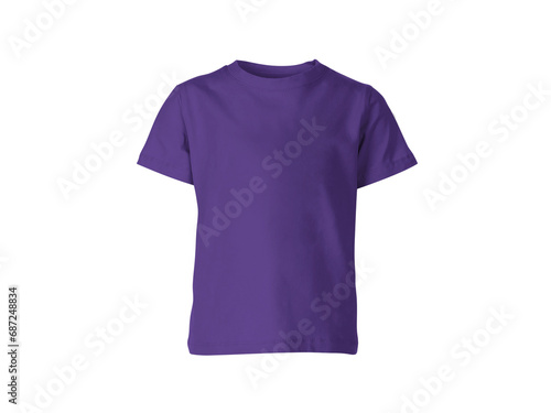 Heather purple colour blank fashion tee front mockup template