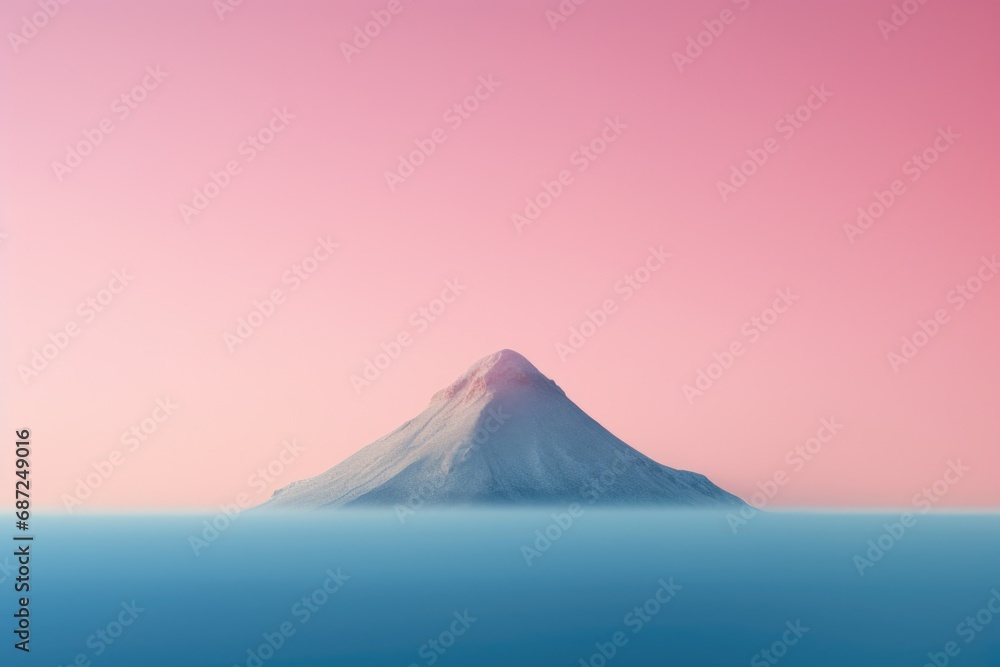 A stunning mountain scene with a beautiful pink sky in the background. Perfect for nature lovers and landscape enthusiasts