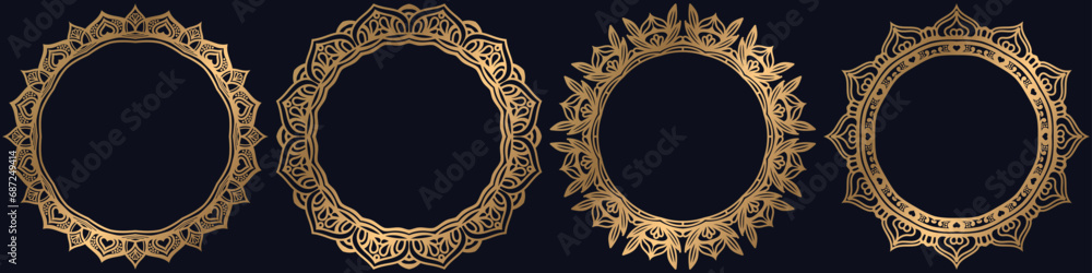 antique frame isolated on luxury art, floral art circle elements. antique frame isolated on luxury art, floral art circle elements.
