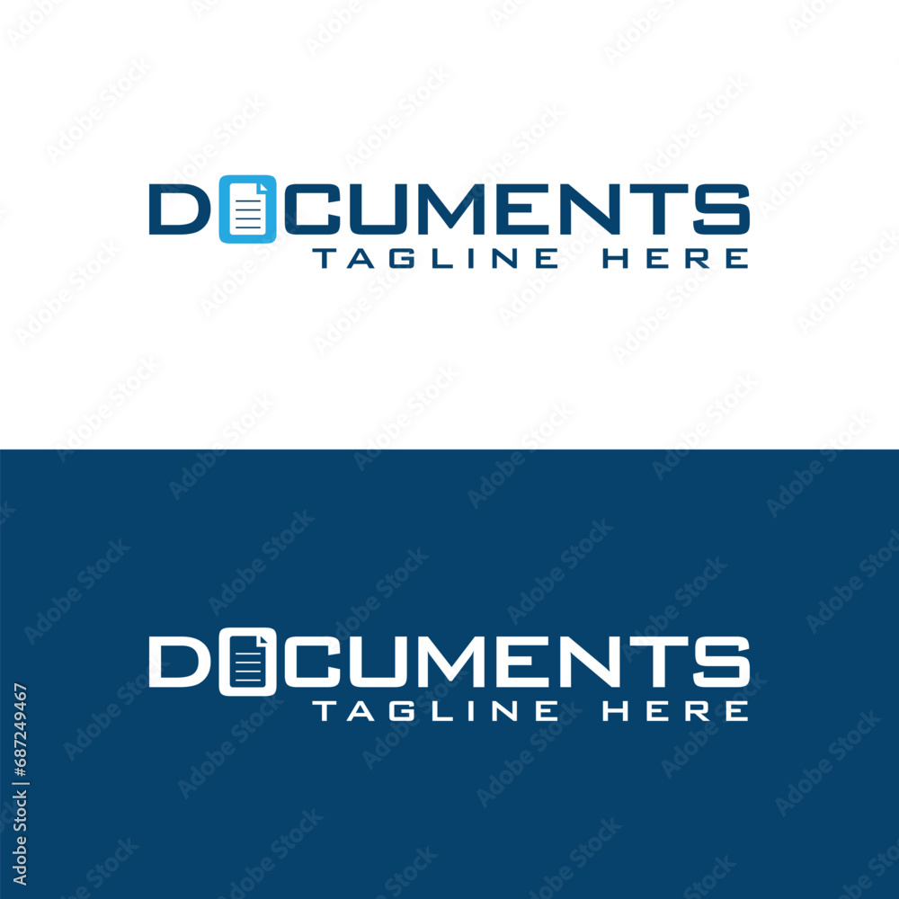 Documents modern creative word mark text logo design Documents modern creative word mark text logo design