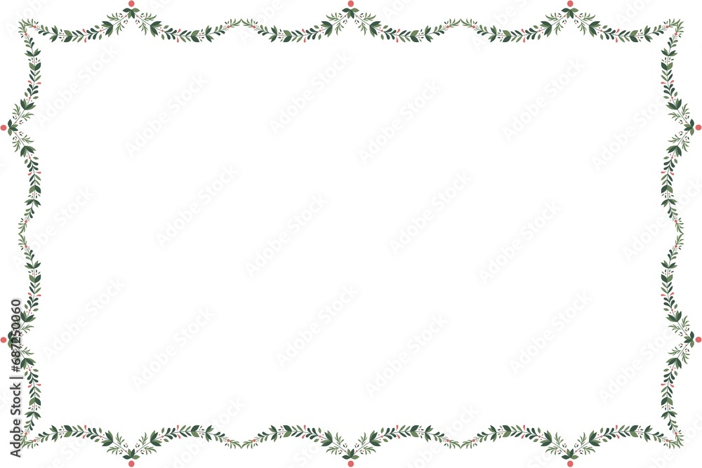 Obraz premium Christmas Border or Frame with white background, Christmas Decoration, Christmas lights, Christmas tree