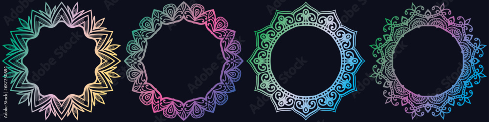 Fototapeta premium abstract mandala circle design, art frame design.