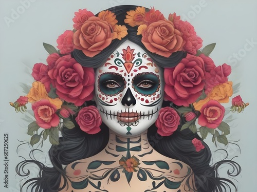 Day of the Dead. Women. Mexican. Generative AI