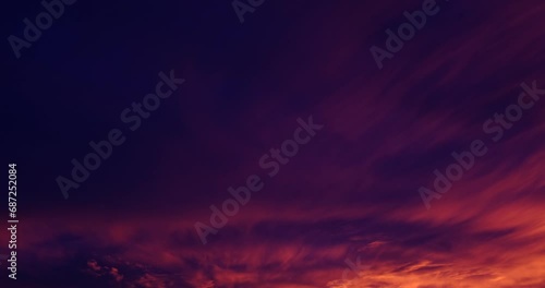 Apocalyptic red cloudy sky at sunset photo