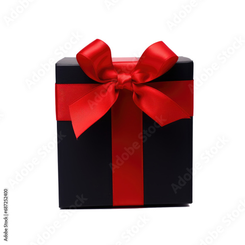 black gift box red bow