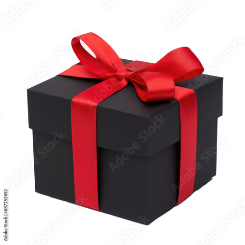 black gift box red bow