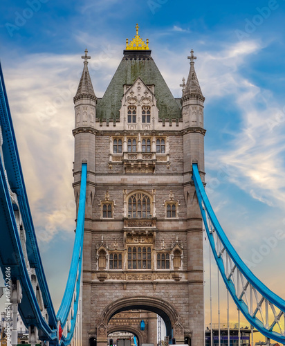 Tower bridge at sunset  London  UK