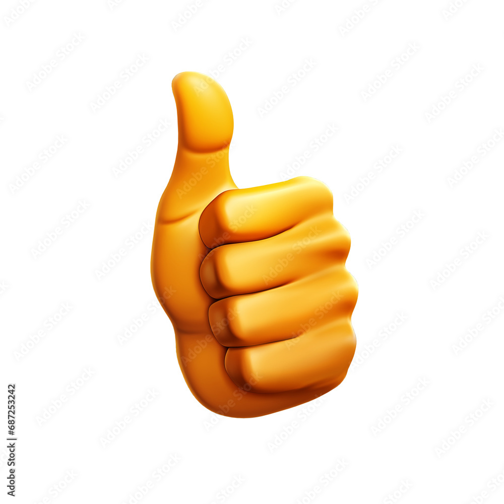 3D Thumb up icon. Isolated, cutout, PNG file. 3D Thumb up icon. Isolated, cutout, PNG file.