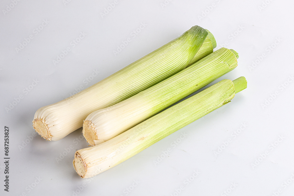 Raw natural ripe organic leek onion