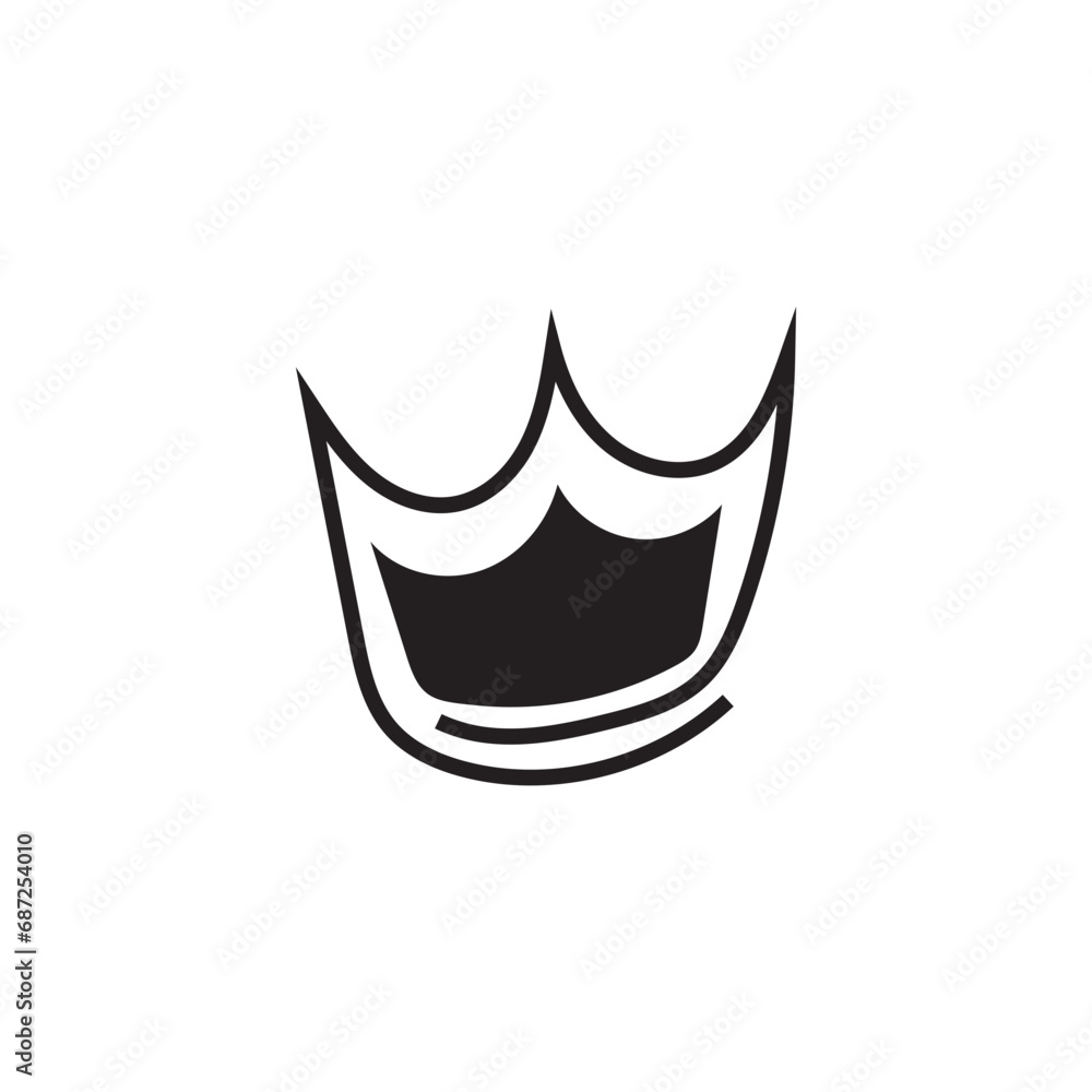 Doodle crown. Line art king or queen crown sketch Doodle crown. Line art king or queen crown sketch