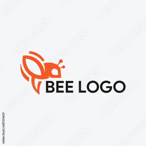 bee buzz logo design vector