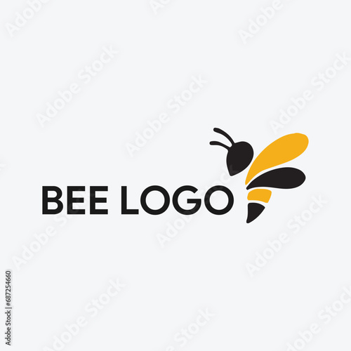 bee buzz logo design vector