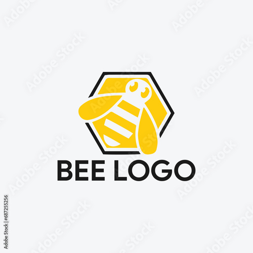 bee buzz logo design vector