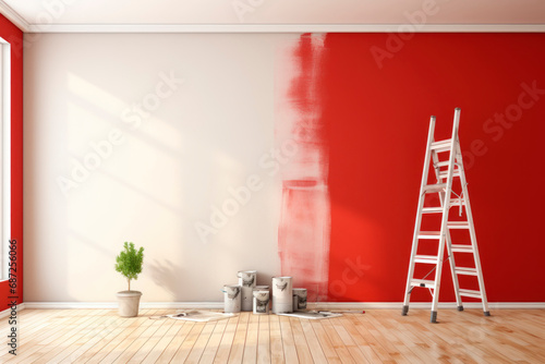room undergoing painting renovations photo