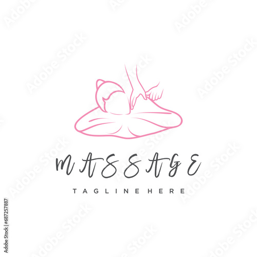 Vector massage women's logo icon symbol Premium Vector