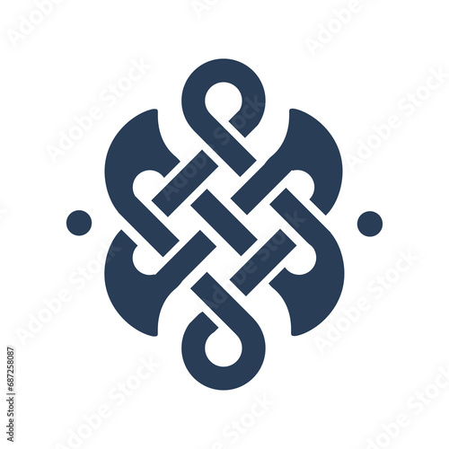 Sign of interweaving of the Celtic pattern. Viking Interweaving Sign