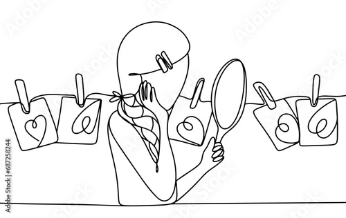 Woman. Affirmation. Stickers. One line