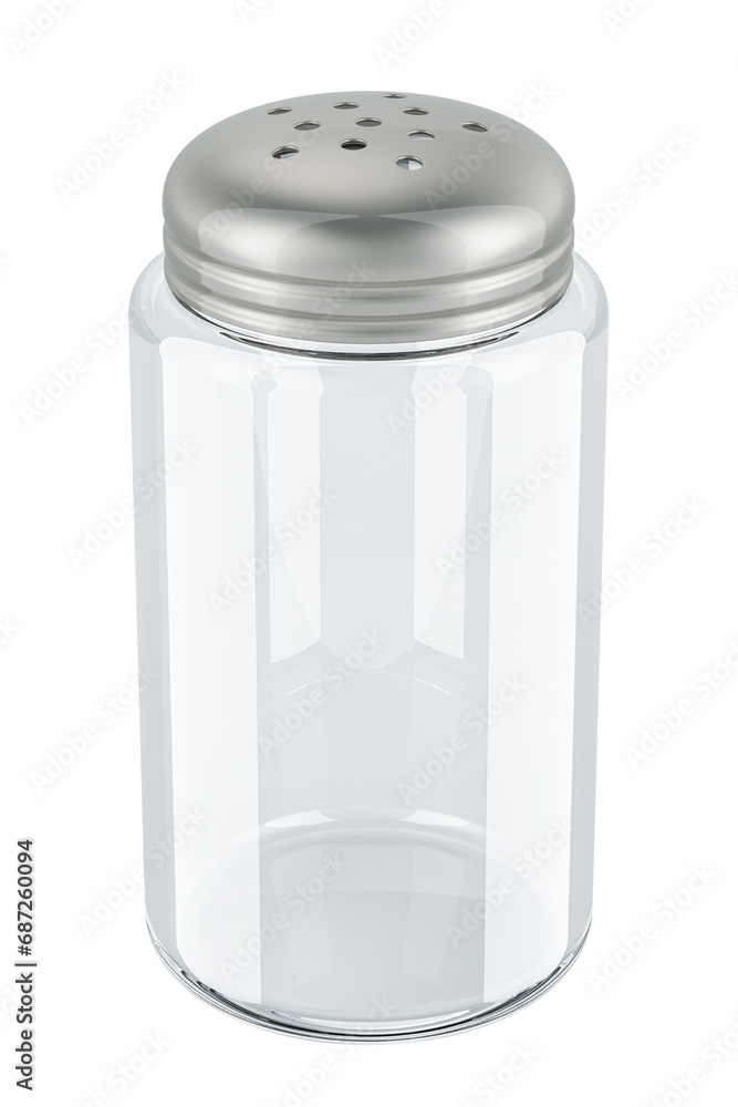 Empty Salt shaker, salt pot. 3D rendering isolated on transparent background Empty Salt shaker, salt pot. 3D rendering isolated on transparent background