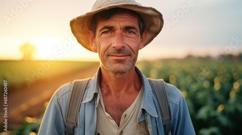 Photo of a farmer in the field © PixelPaletteArt