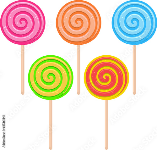 vector colorful lollipop candies