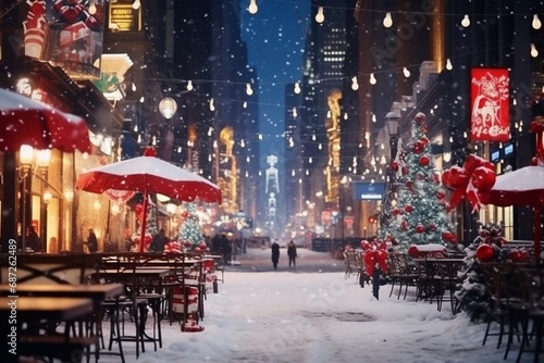 Big city christmas mood atmosphere
