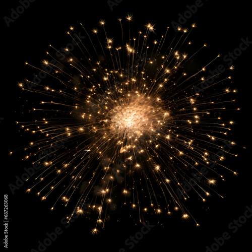 Fireworks on black background, Fireworks light up the sky, festive fireworks explode on black background, ai generated image © Akilmazumder