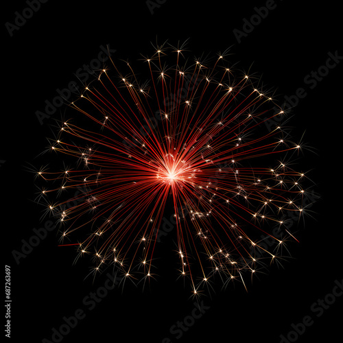 Wallpaper Mural Fireworks on black background, Fireworks light up the sky, festive fireworks explode on black background, ai generated image Torontodigital.ca