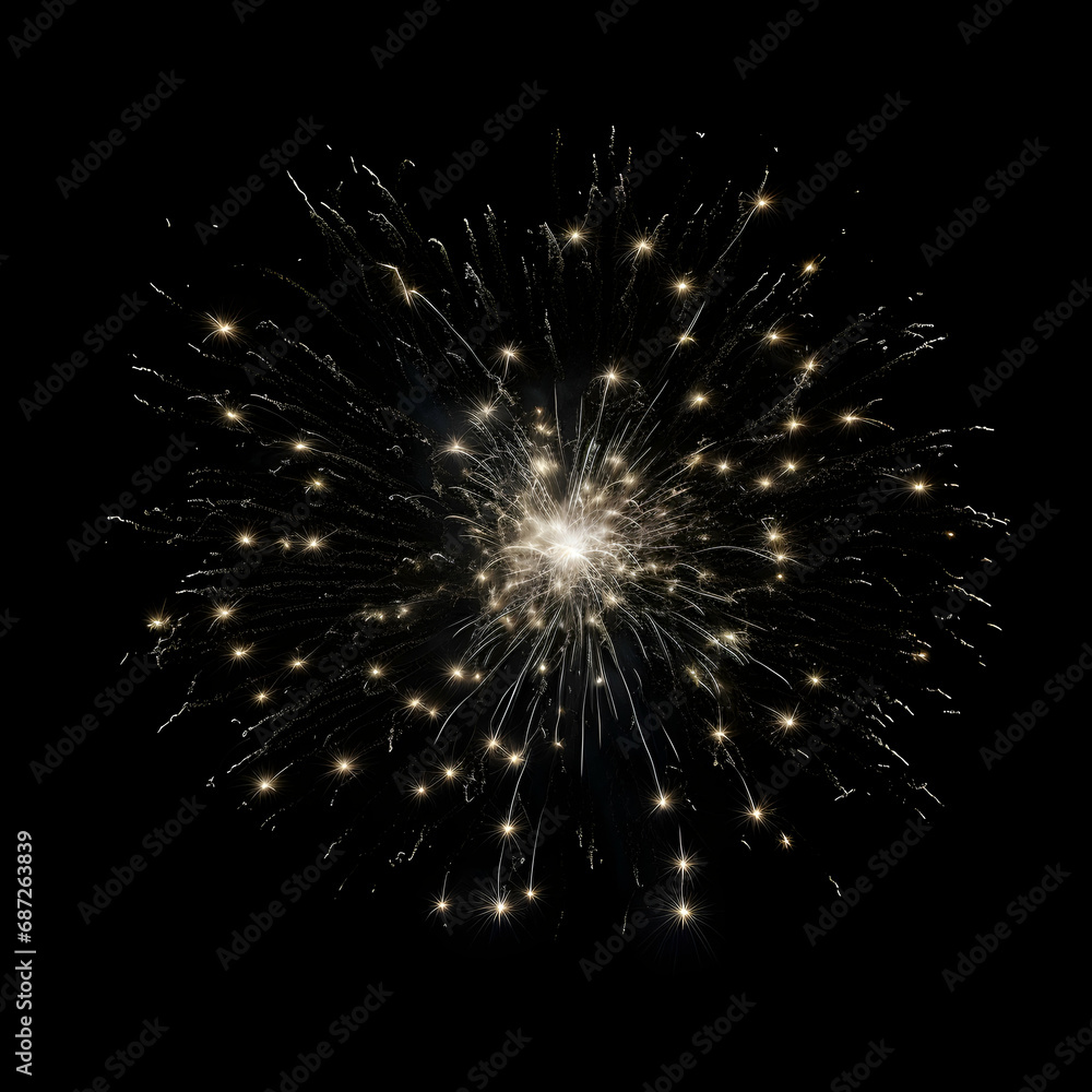 Fireworks on black background, Fireworks light up the sky, festive fireworks explode on black background, ai generated image Fireworks on black background, Fireworks light up the sky, festive fireworks explode on black background, ai generated image