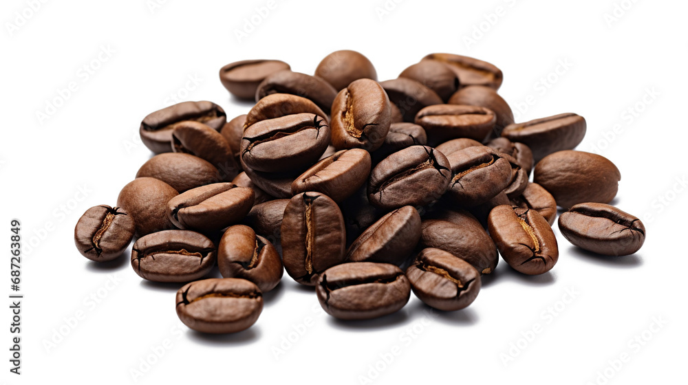 Coffee beans isolated on transparent background, PNG image with background removed, Created with Generative Ai technology. Coffee beans isolated on transparent background, PNG image with background removed, Created with Generative Ai technology.