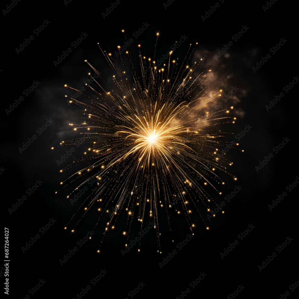 Fireworks on black background, Fireworks light up the sky, festive fireworks explode on black background, ai generated image Fireworks on black background, Fireworks light up the sky, festive fireworks explode on black background, ai generated image
