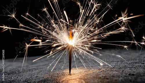 sparkler light burning sparkler fire with sparks flying around isolate on a background fireworks bengal fire