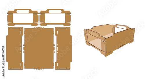 The stackable box mini die cut template