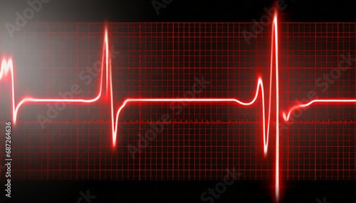 cardiogram cardiograph oscilloscope screen red illustration background photo