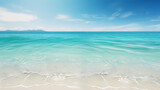 Clear Turquoise Water Lapping at White Sandy Shore Background