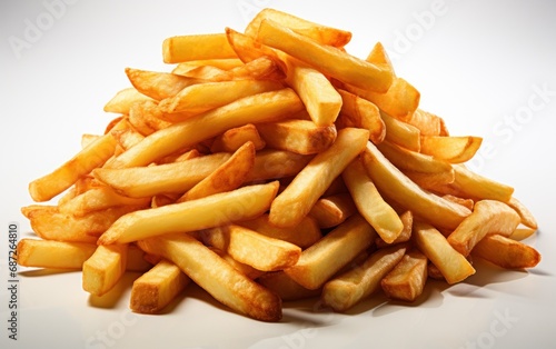 French fries. White Background