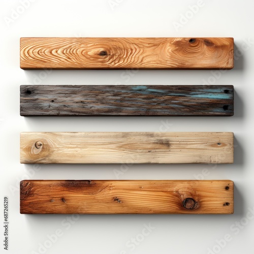 wood boards on white background