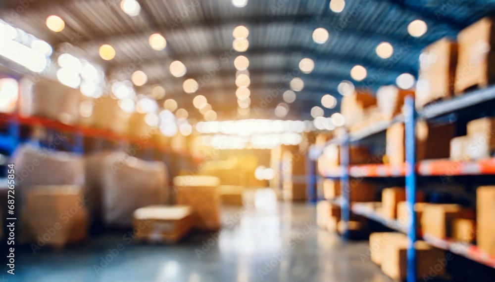 blurred business background blur warehouse with bokeh light background