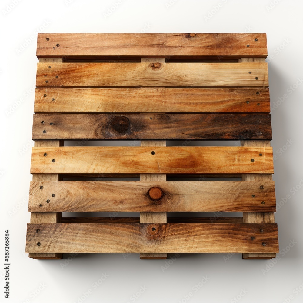 Wooden pallet isolated on white background