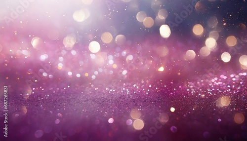 purple and pink glitter vintage lights background defocused