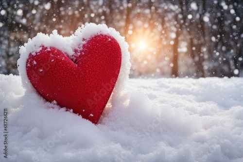Wallpaper Mural a high quality photograph of a valentine with snow Torontodigital.ca