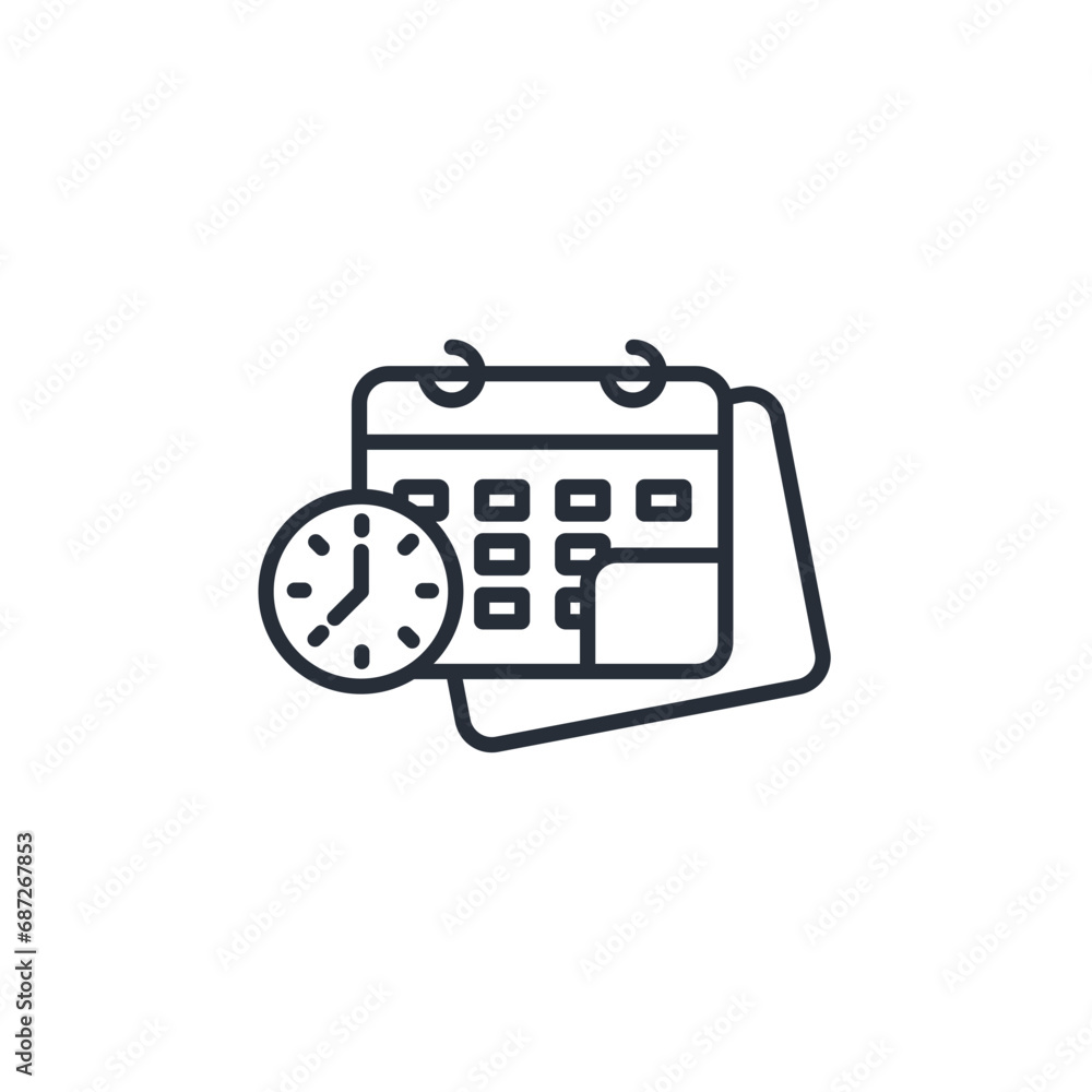 scheduling icon. vector.Editable stroke.linear style sign for use web design,logo.Symbol illustration.