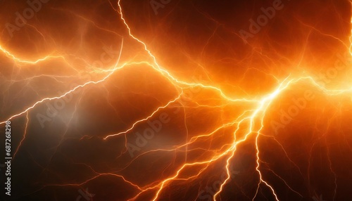 orange electric lightning background generative ai